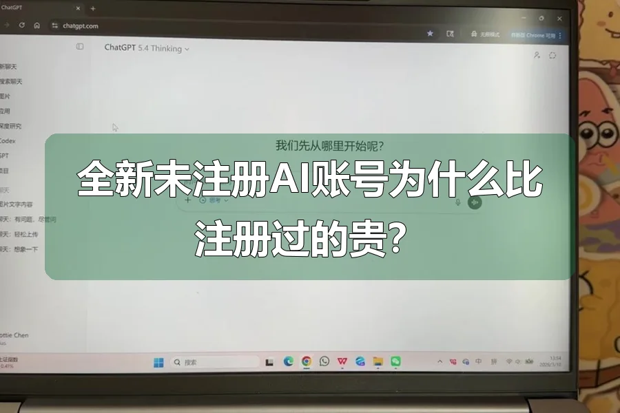 全新未注册AI账号为什么比注册过的贵？